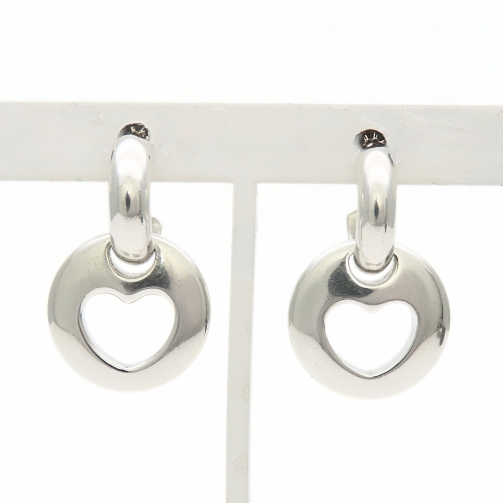 Tiffany & Co. Pierced Heart Sterling Silver 925 Open Swing Earrings for Women - Picture 4 of 10